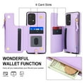 thumbnail image 3 of Compatible with Samsung Galaxy S20 Crossbody Wallet Phone Case,RFID Blocking PU Leather Shockproof Phone Case Women Men Kickstand flip Back Wrist Strap Zipper Credit Card Holder Slots,Lightpurple, 3 of 8
