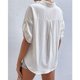 thumbnail image 5 of Blusa blanca de media manga para mujer con bolsillos, corte holgado y estilo moderno, estilo chic de verano, 5 of 7