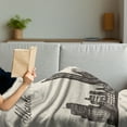 thumbnail image 3 of Georgia Soft Flannel Fleece Throw Blanket, Illustration of Atlanta City Skyline Vintage Design Drawn by Hand, Cozy Plush for Indoor and Outdoor Use, 60" x 80", Dark Taupe and Eggshell, by Ambesonne, 3 of 5