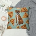 thumbnail image 2 of COMIO  Cute Boxer Dog Pizza Slices Food Throw Pillow Covers Soft Decor Plush Pillow Cases Cushion Covers for Living Room Bedroom Home Throw Pillowcases Sofa Couch Chair Car Outdoor, 2 of 5
