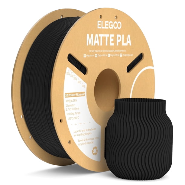 Filamento para impresora 3D ELEGOO mate PLA negro mate, 1 kg, 1,75 mm