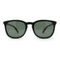 thumbnail image 2 of Polarized Gentlemanly Minimal Keyhole Bridge Thin Horn Rim Sunglasses Matte Black - Green, 2 of 4