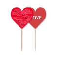 thumbnail image 1 of En forma de corazon te amo el dia de San Valentin Palillos de dientes bandera etiqueta de amor selección de pastelitos, 1 of 4
