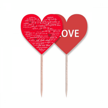 Heart Shaped I Love You Valentine's Day Toothpick Flag LOVE Heart Lable Cupcake Pick