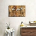 thumbnail image 4 of Be Still Know That I am God Brown Christian Wall Art Canvas Picture Rustic Farmhouse Bible Verses Wall Decor Living Room Religious Inspirational Quotes Artwork Bedroom Office Home Decorations 12x16", 4 of 6
