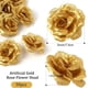 thumbnail image 2 of Paquete de 30 flores artificiales de rosas doradas, cabeza de flor, cabezas de flores de rosas de seda artificiales doradas para el día de San Valentín, boda, fiesta, decoración del hogar, 2 of 4