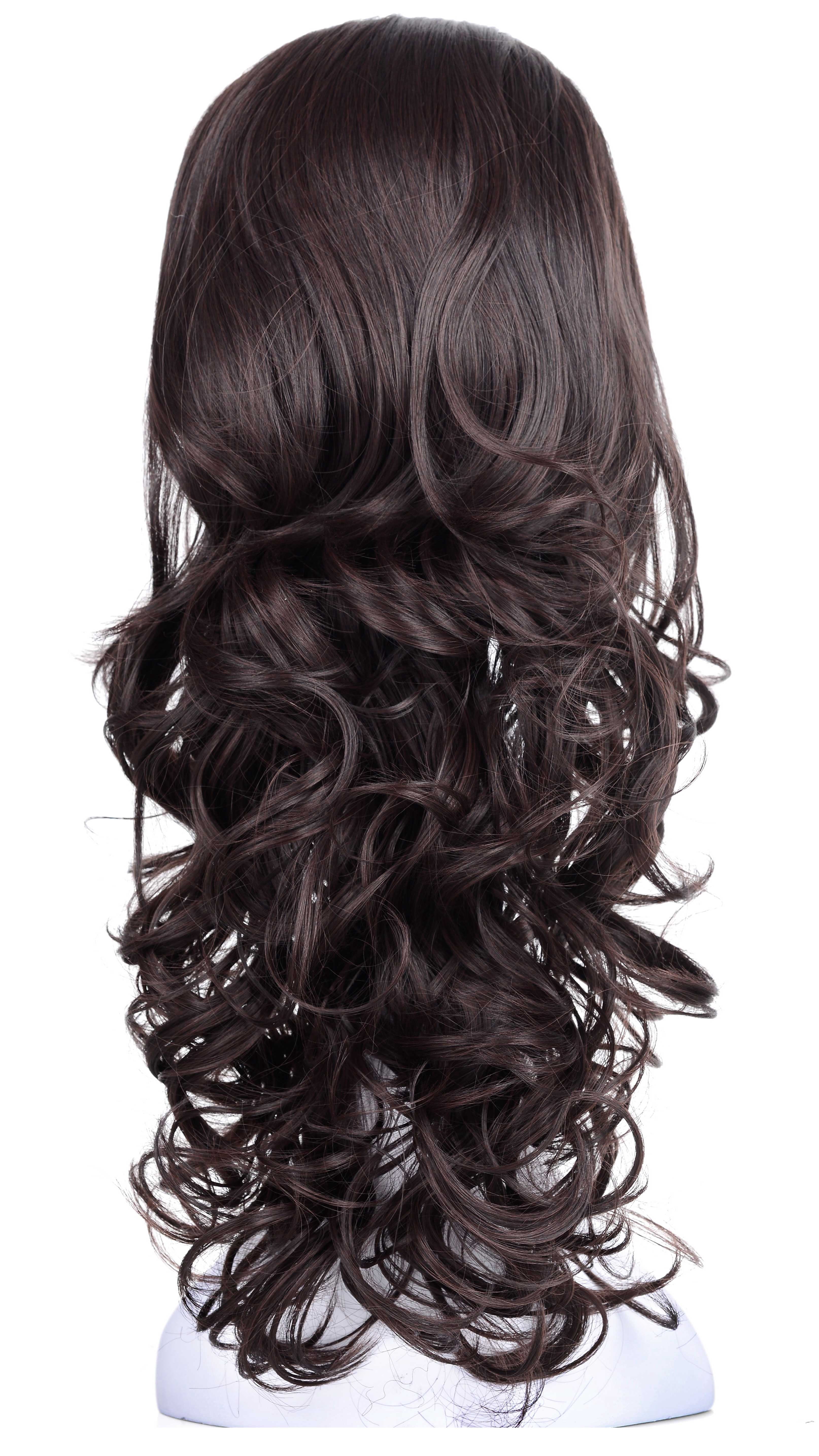 OneDor 23" Curly 3/4 Half Wig Premium Japanese High-Temperature Fiber Hair Wig with Comb on a Mesh Head Cap (2/33)