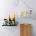 thumbnail image 6 of Small Storage Metal Holder Rack Wall Mounted Drill Free Shelf Rack Storage Wall Shelves for Bathroom Kitchen Space Saving, White, 6 of 7