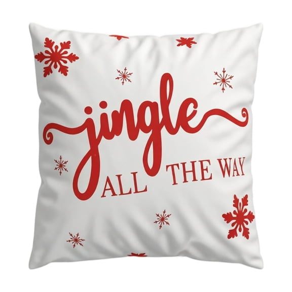 LSLXA Christmas Pillow Cover 18X18Inch Snowflake Letter Print Throw Pillow Cover Farmhouse Xmas Decor Winter Holiday Cushion Case For Sofa Couch