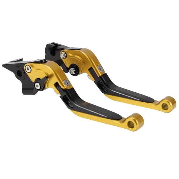 Palancas de freno y embrague largas y cortas para Yamaha MT-07 2014-2022, palanca de freno ajustable de motocicleta, aleación de aluminio, cabeza dorada, mango negro