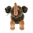 thumbnail image 3 of Adorable Happy Brown Elephant Hand Carved Wood and Coconut Shell Animal Figurine for Adult, 3 of 5