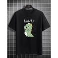thumbnail image 2 of 【New Arrival】Cute Rawr! Dinosaur Black T-Shirt, 2 of 8