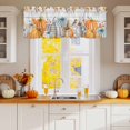 thumbnail image 2 of Fall Pumpkin Valances for Windows, 54 x 18in, Thanksgiving Sunflower Maple Leaf Wood Grain Rod Pocket Kitchen Valance Curtain Light Filtering Window Treatments for Living Room Bedroom, 1 Panel, 2 of 7