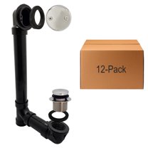 Westbrass 12" Sch. 40 ABS Bathtub Assembly with Tip-Toe Drain and 2-Hole Overflow, Polished Nickel (12-Pack)