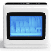 TABU Portable Countertop Dishwasher,6 Washing Programs,5L Built-in Water Tank,Air-Dry Function,White