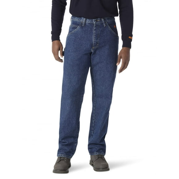 Wrangler Men's Riggs Workwear Flame Resistant Carpenter Jean, Denim, 34x34