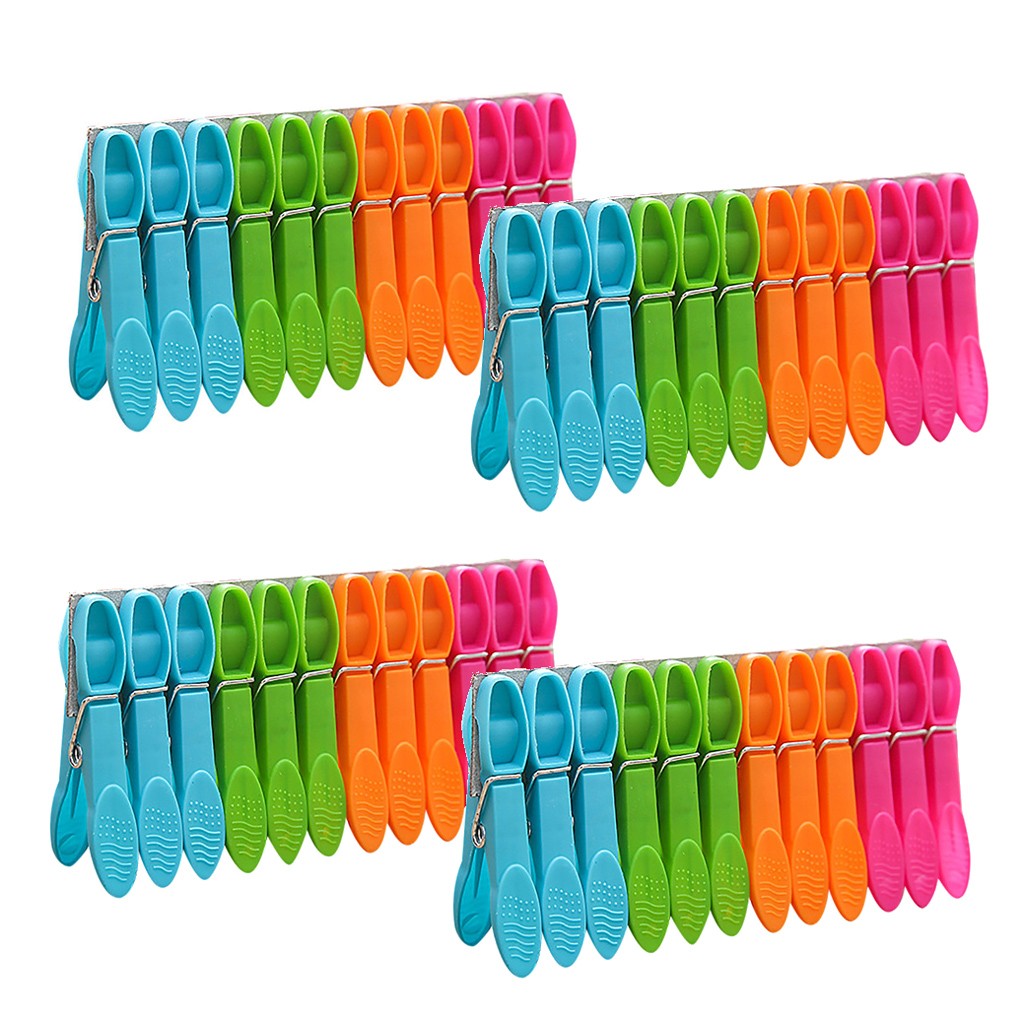 Laundry Clothes Pins Hanging Pegs Clips Plastic Hangers Racks Clothespins 48Pcs Home Textile Storage - image 2 of 6