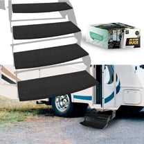 LATCH.IT Rounded RV Step Covers 4 Pack | 22-inch Wide Camper Step Covers for 8-11" Deep Radius Steps Only | Black RV Stair Carpet | RV Step Cover | Keep Your RV Cleaner with our Radius RV Stair Cover
