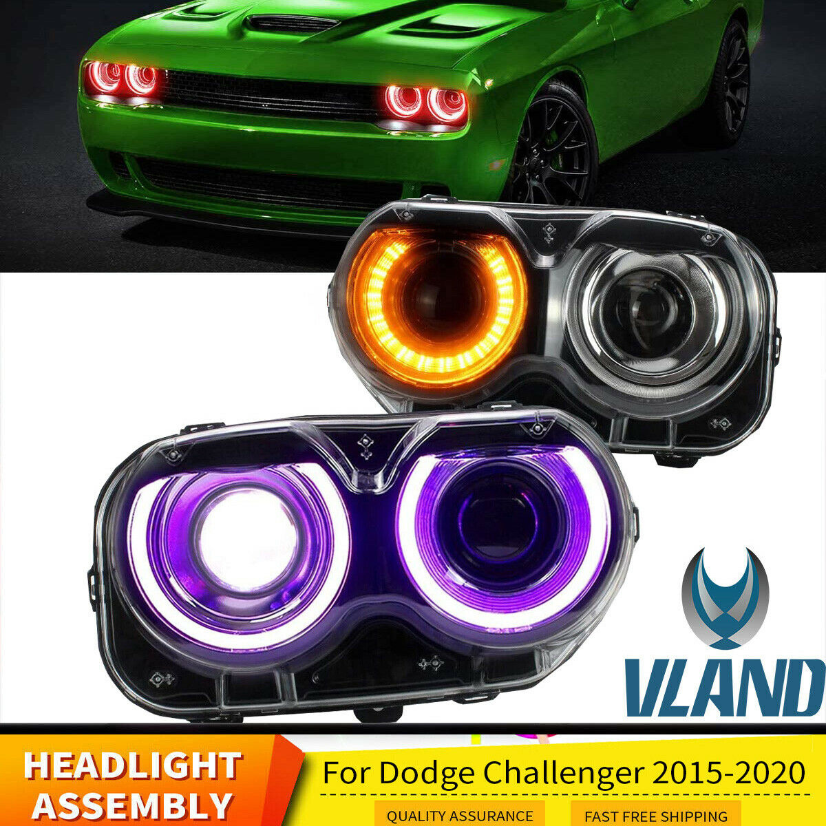 MOTORS Auto Parts & Accessories For Dodge Challenger Fog Light Cover