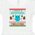 thumbnail image 4 of Inktastic I Want a Hippopotamus for Christmas Pixelated Ugly Sweater Girls Baby Dress, 4 of 5