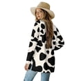 thumbnail image 3 of SCRAWLGOD Cow Print Women's Open Front Cardigan Lightweight Jacket with Pockets Long Sleeve Sweater Cardigan Women Trendy Breathable Work Cardigan for Women Office Size M, 3 of 7