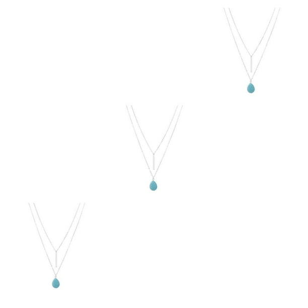 Collar en capas Minnieouse de metal Decoración cadena hipoalergénicas Regalo de cumpleaños de San Valentín para mujeres Niñas Plata