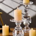 thumbnail image 5 of G Glass Taper and Pillar Baluster Stem Candlesticks Set of 3, Clear 11.5" 9.5" 7.5" for Dinner Table Wedding Party Home Decor Heavy Solid Glass Holder Votive Stand Large Tall Long, 5 of 6