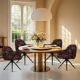 thumbnail image 4 of Xoenoiee Red Rose Spider Web Pattern Office Arm Chair Cover Swivel Dining Chair Slipcover Curved Back Armrest Chair Covers Stretch Desk Chair Protector Cover for Home Office, 4 of 7