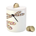 thumbnail image 3 of Modern Piggy Bank, Butterfly and Dragonflies Colorful Alluring Wings and Dark Silhouettes Print, Ceramic Coin Bank Money Box for Cash Saving, 3.6" X 3.2", Multicolor, by Ambesonne, 3 of 4