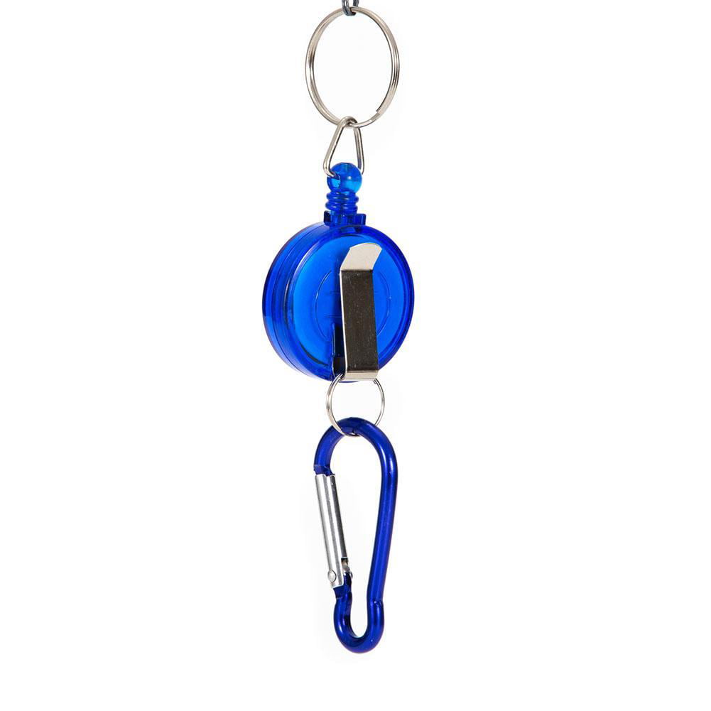 Stainless Retractable Pull Chain ski Holder Reel Recoil Key Ring Belt Clip