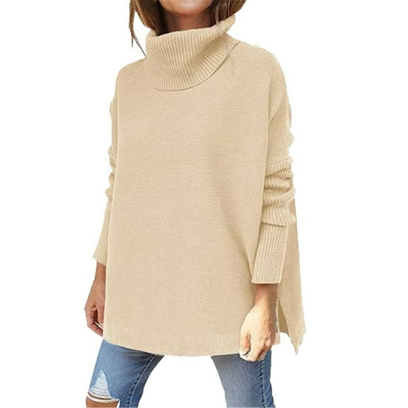 Baqcunre Sweaters For Women Womens Sweaters Turtleneck Batwing Sleeve Loose Oversized Sweaters Chunky Knitted Pullover Sweaters For Women Hoodies For Women Fall Outfits Women Trendy A L