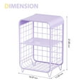 thumbnail image 3 of 3 Tier Vintage Metal Side Table, Adjustable Bedside Table with Storage forRoom, Living Room, Dorm, Compact Design, Purple, 3 of 6
