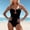 Black, variant on Swimming Women Elegant Tennis Swimwear for Summer Beachwear Holiday Resort Vibe with High Waist Monokini Style Black S