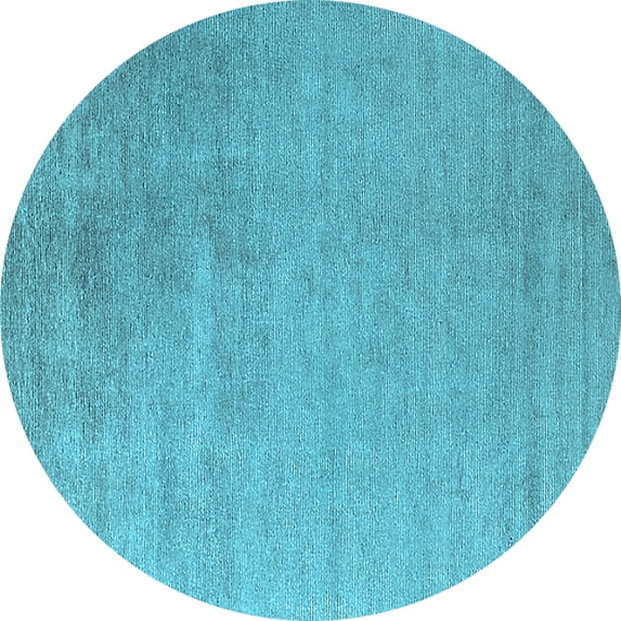 Ahgly Company Indoor Round Oriental Light Blue Industrial Area Rugs, 6' Round