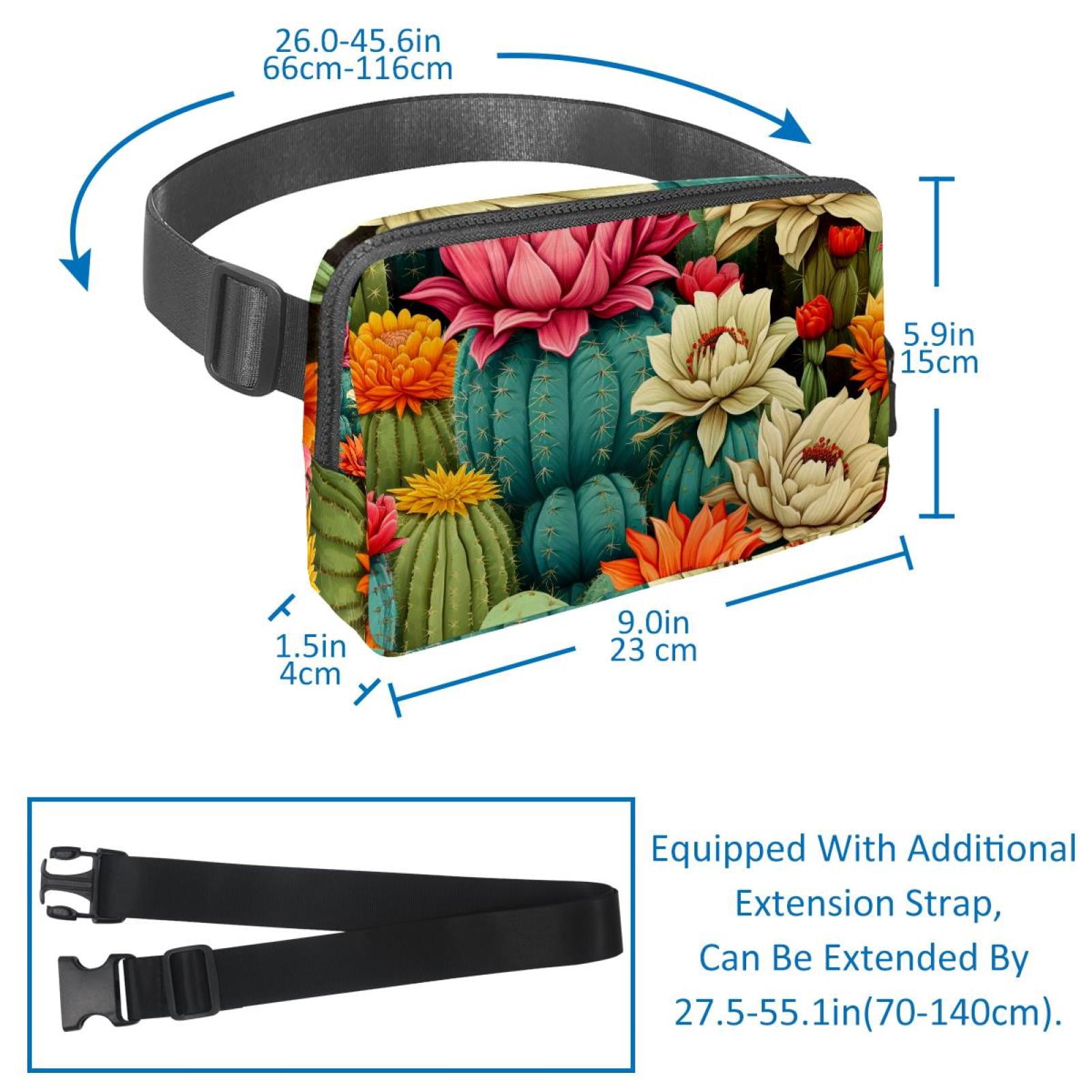 Cactus Running Belt Fanny Packs Waist Packs with Extension Strap Unisex Lightweight Adjustable