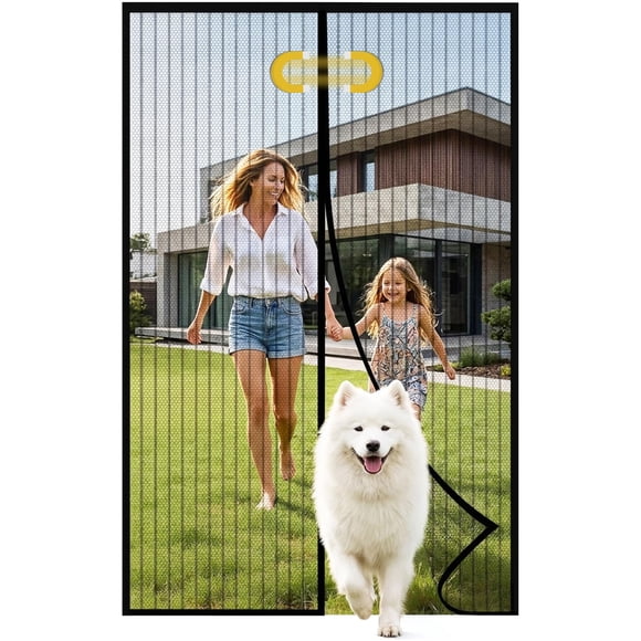 Puerta mosquitera magnética Jia Xi 81 x 32 pulgadas, apta para mascotas