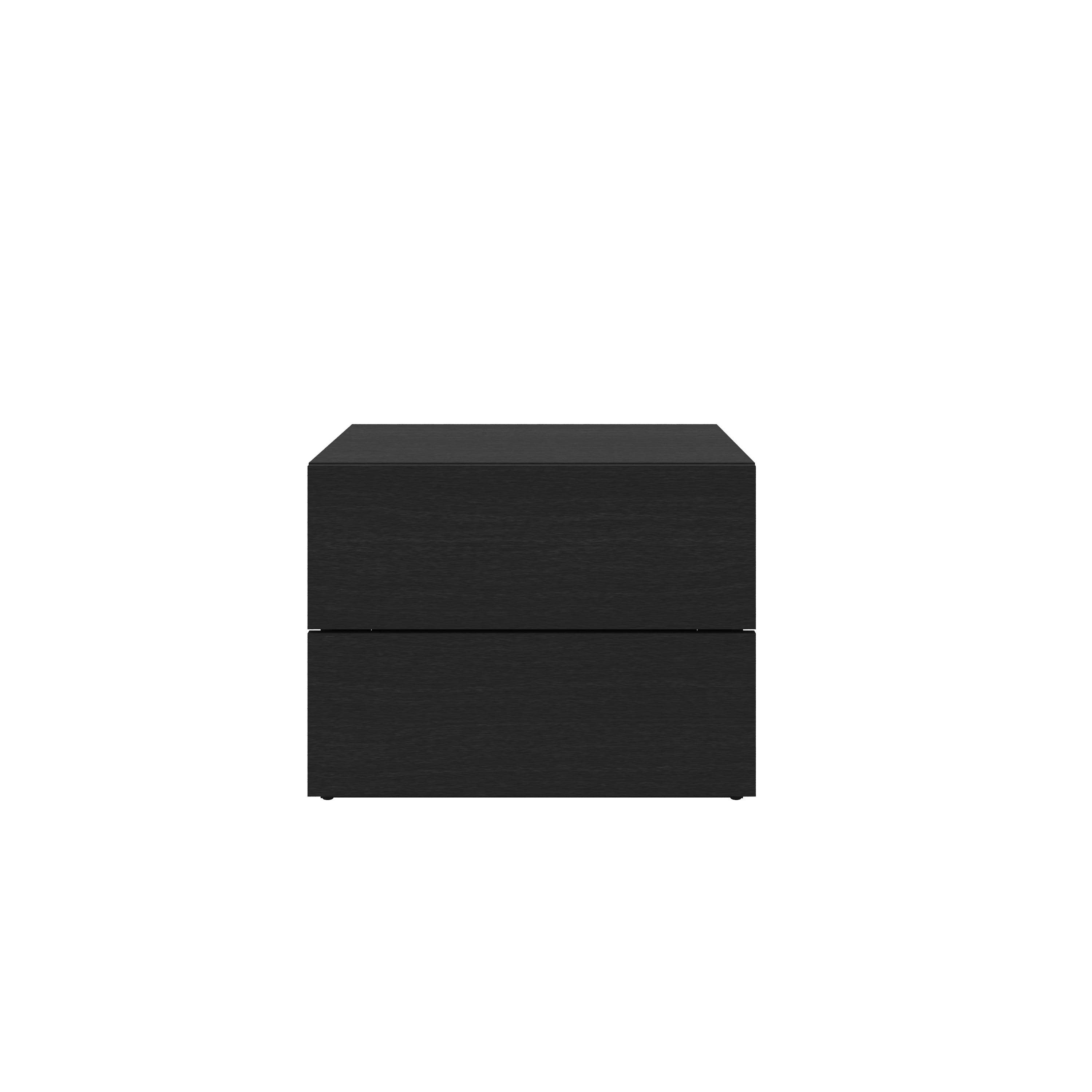 Nexera James Modern 2 Drawer Nightstand, Black Oak