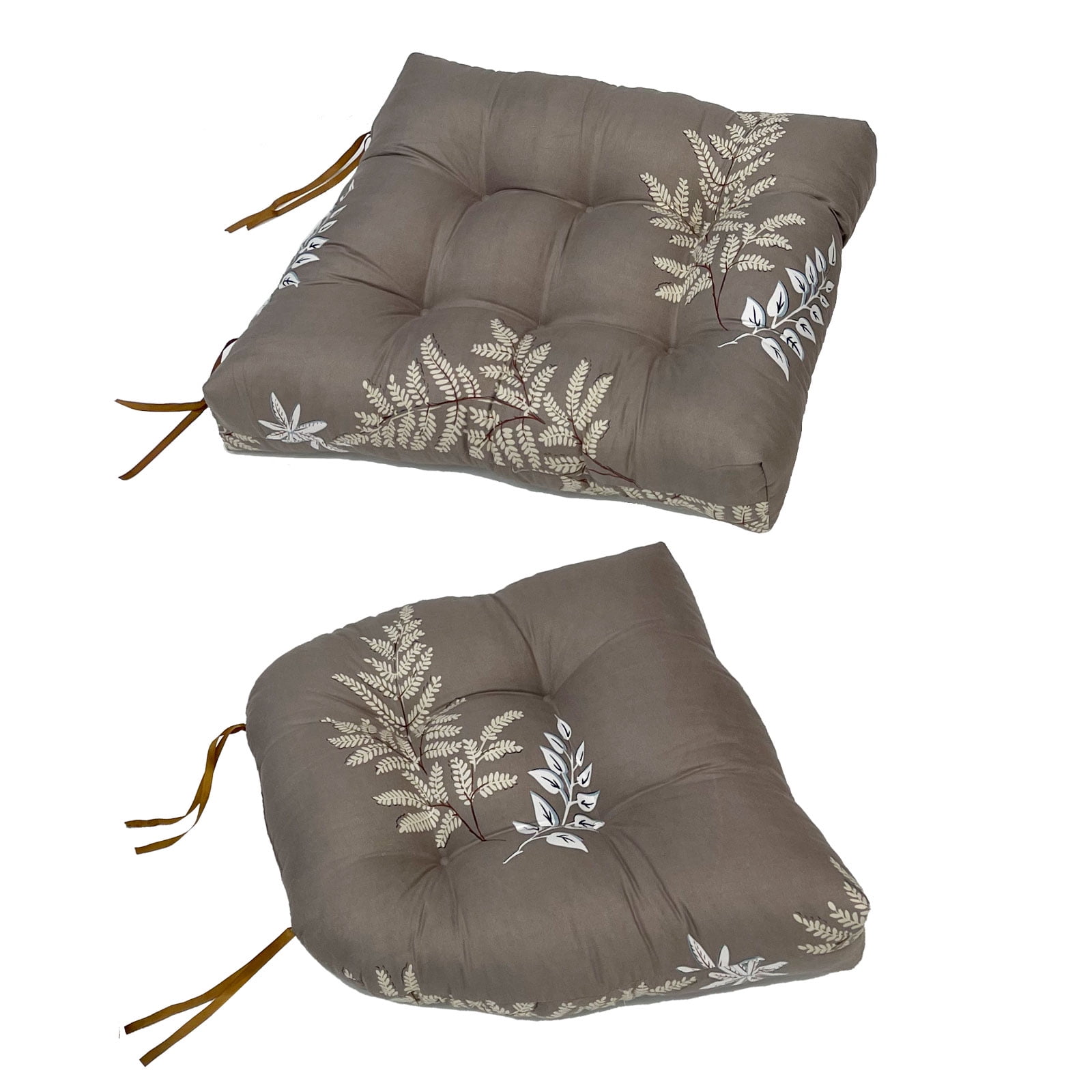 KALAKALA Outdoor Rocking Chair Cushions Pack of 2 Patio Chair Cushion Pad Sets Patio High Back Chair Seat Cushions with Ties for Garden Patio Furniture, Green Leaves