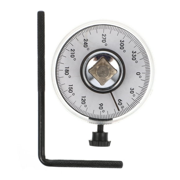 Torque Gauge Wrench Adjustable Drive Torque Angle Gauge Auto Garage Tool Hand Tools Wrench for Home Shop DIY Repair (Silver Square Hole)