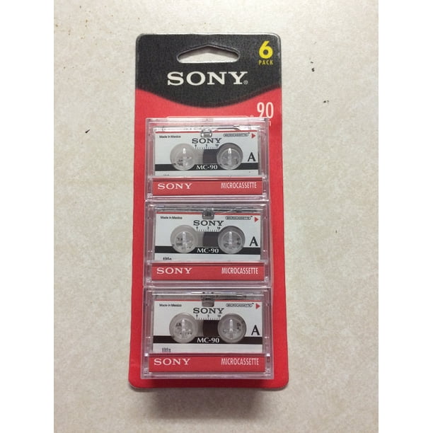 Cintas de audio en microcasete SONY mc90 90 min, paquete de 6