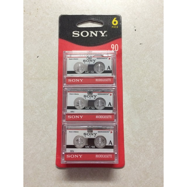 Cintas de audio en microcasete SONY mc90 90 min, paquete de 6
