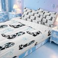 thumbnail image 3 of meiyoeat blue Ribbon Bow Zipper Twin Comforter Sets with Fitted Sheet and 2 Pillowcases,Western Cowgirl Boots Print Zipper Bedding Set,Reversible,4 Pieces, 3 of 7