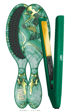 wet brush and styling iron