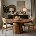 thumbnail image 2 of Guyou Farmhouse Dining Chairs Set of 4, Mid-Century Modern Solid Wood Dining Side Chairs, Sherpa Upholstered Kitchen Chairs with Ladder Back for Dining Room Living Room Restaurant, Natural Frame, 2 of 8