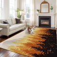 thumbnail image 3 of Forest Fall, Area Rug 6x9 FT, Non Slip Living Room Throw Carpet, Vintage Mountain Wood-land Foggy Tree Orange Washable Soft Large Floor Carpet Non-Shedding Rug for Bedroom Dining Room Play Room, 3 of 9