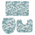 thumbnail image 2 of Spring Flower Bathroom Rugs Set White Floral Vintage Blue Watercolor Non Slip Absorbent Soft Bath Mats 3 Piece Set with Bathroom Rug, U-Shaped Floor Mat, Toilet Seat Cover Large Size, 2 of 9
