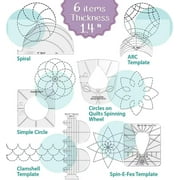 Sunward Setof 6 Templates For Sewing Machine (acrylic,includes Spiral,arc,cover,circle