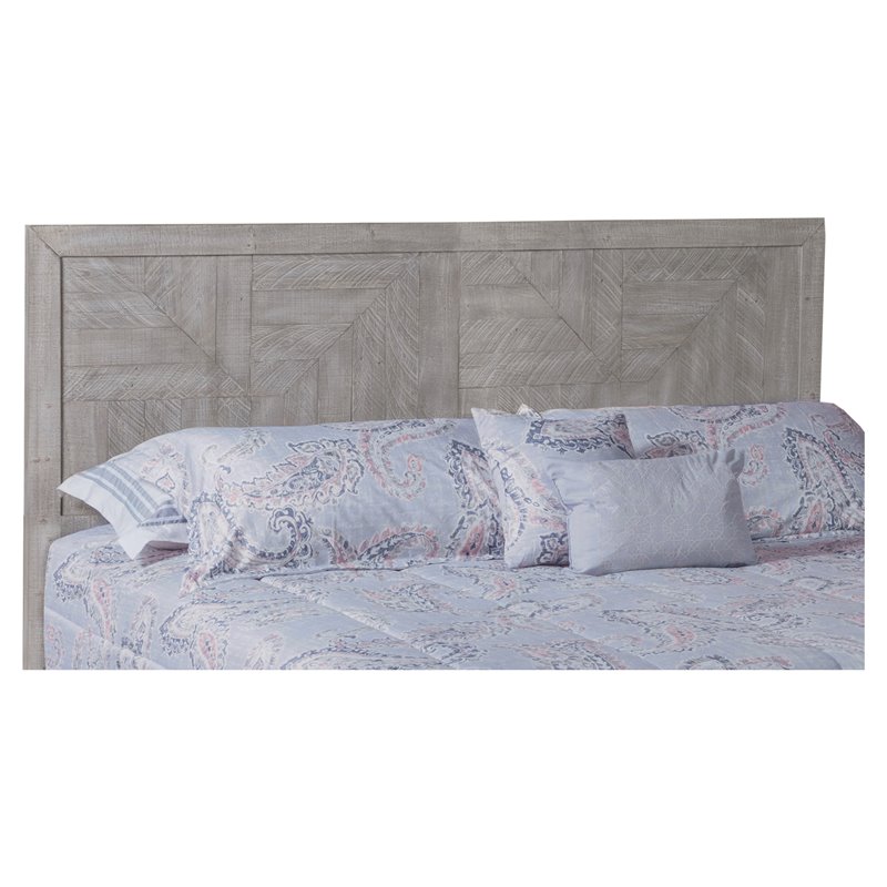 Palmetto Home Studio 20 Modern Wood King Panel Headboard in Gray