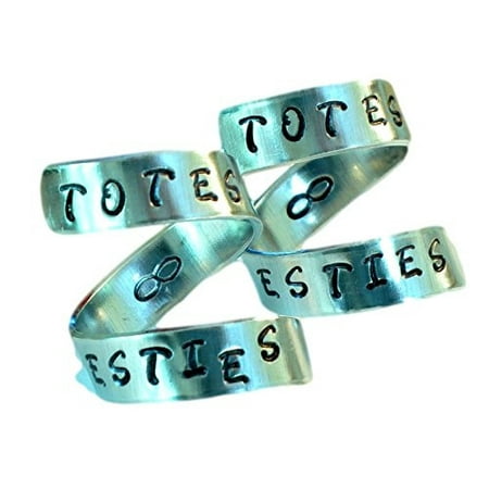TOTES BESTIES Totally Best Friends Ring Set, BFF Matching Ring, Personalized