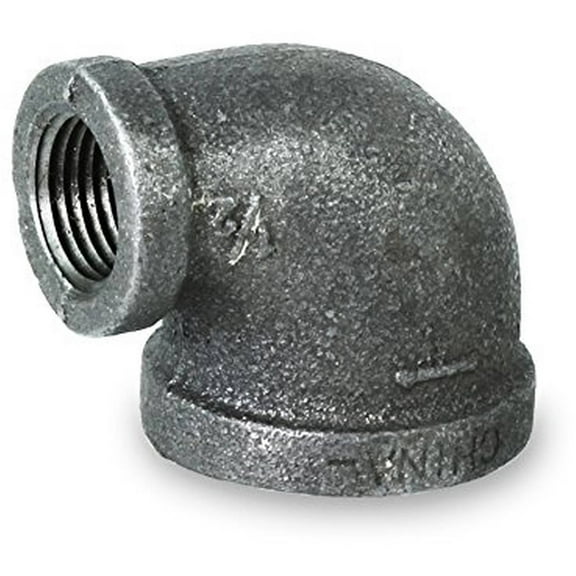 Supply Giant BMRL4000 Black Malleable Reducing Elbow Fitting for High Pressures with Female Threaded Connections, 4" x 2"